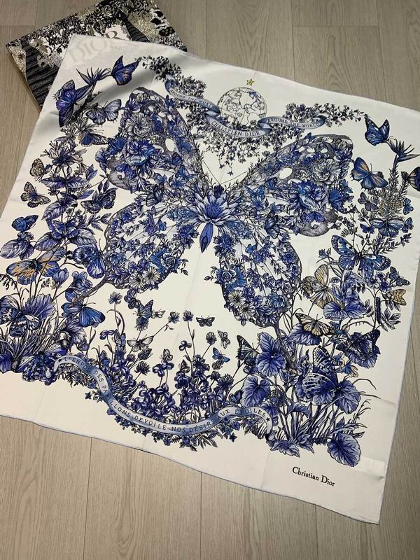 Dior silk scarf 90X90cm E02 (5)